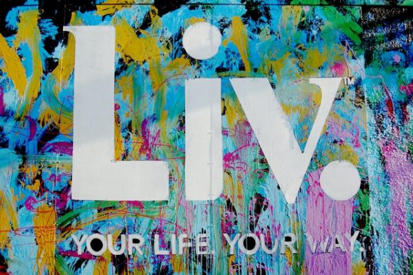 Foto av George Pagan III, Unsplash. En fargerik bakgrunn hvor det står Liv. your life your life your way (lev livet ditt på din måte).